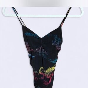 Timing Elegant Black Dress With Dragons